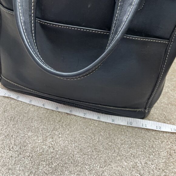Vintage Coach Bleeker Black Leather Purse 9303 Satchel Handle Bag Tote 90's Y2K - Picture 7 of 9